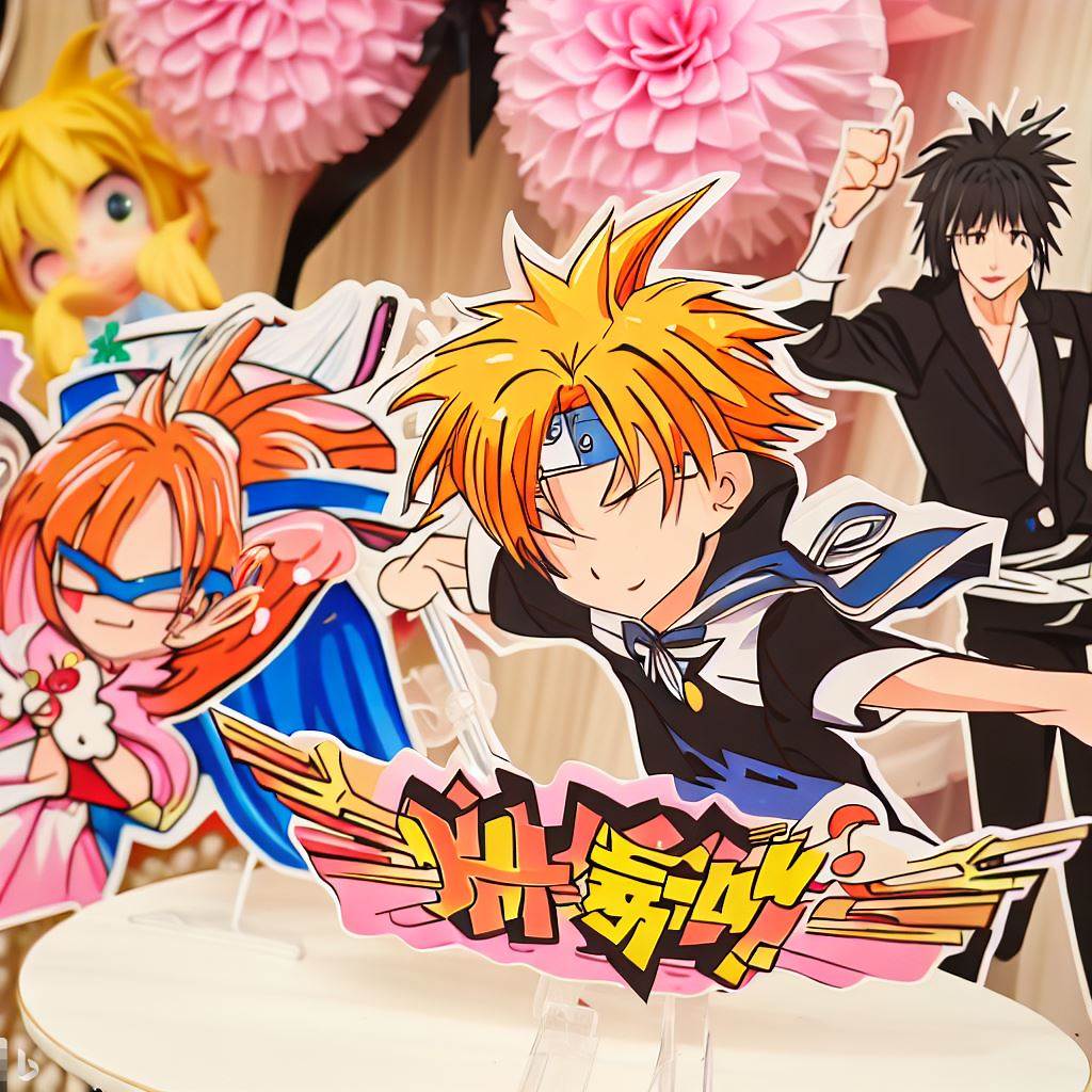 idée décoration festive anniversaire sur le thème des mangas © Image créée par Bing . https://www.bing.com/