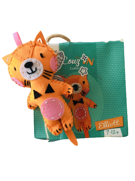 kit pour fabriquer tigre en feutrine, idée cadeau DIY créative pour les enfants