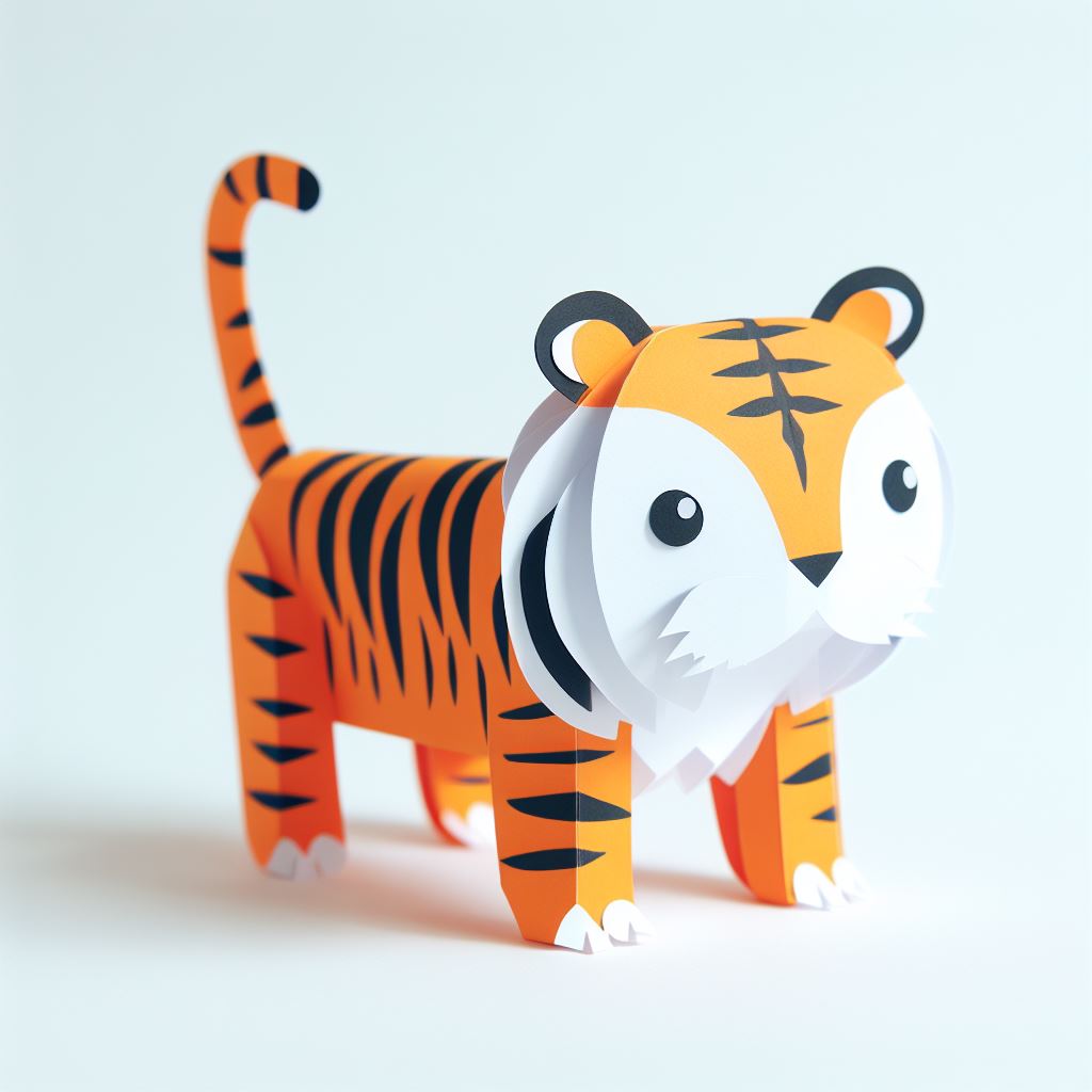 idée cadeau japon un tigre en paper craft pour enfant © Image créée par Bing . https://www.bing.com/ 