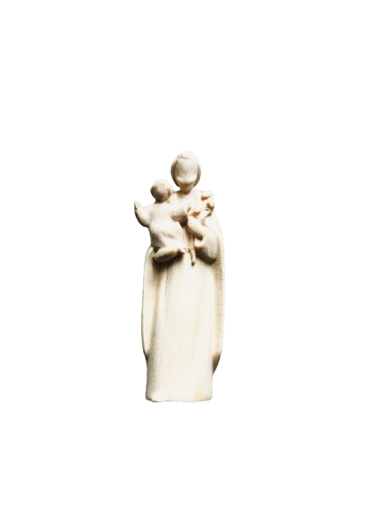 une statue religieuse en bois de saint joseph tenant jésus dans ses bras