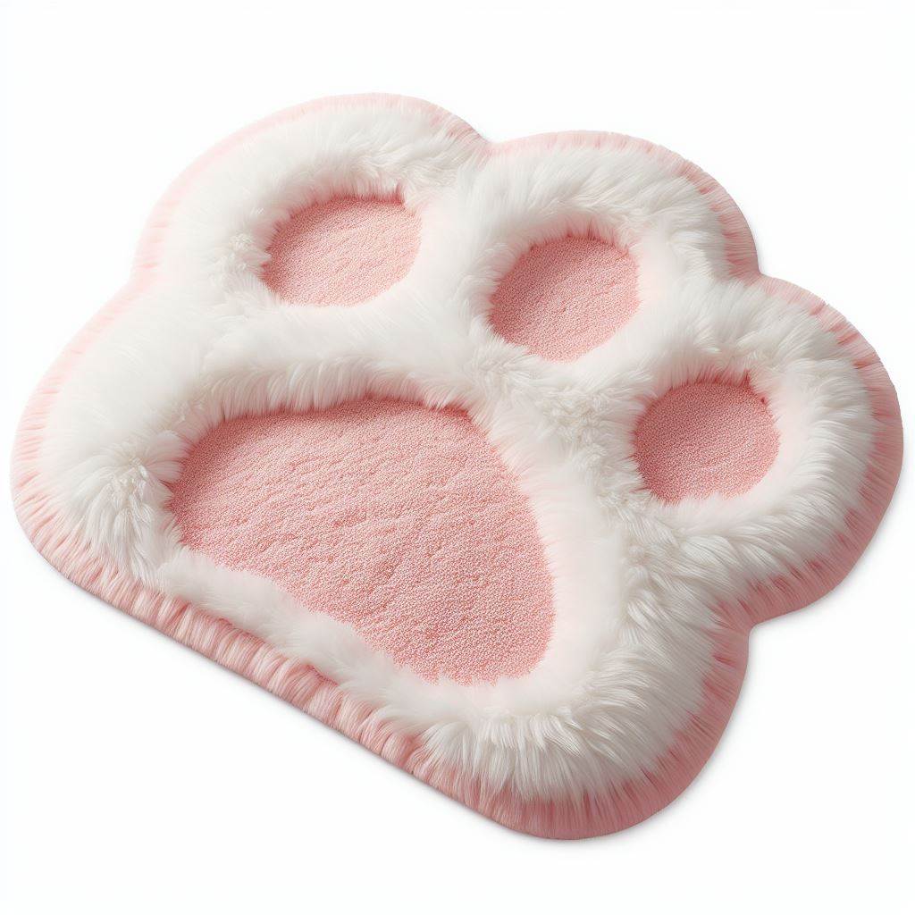 tapis de sol patte de chat rose idée cadeau pour ceux qui aiment les chat © Image créée par Bing . https://www.bing.com/ 