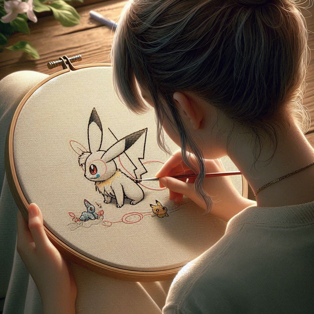 broderie idée motif pokemon