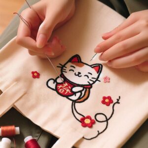 idée cadeau broderie pour débutant maneki neko kawaii