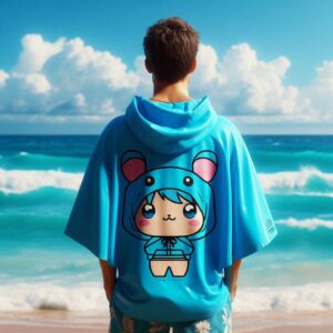 poncho de bain surf kawaii idée cadeau