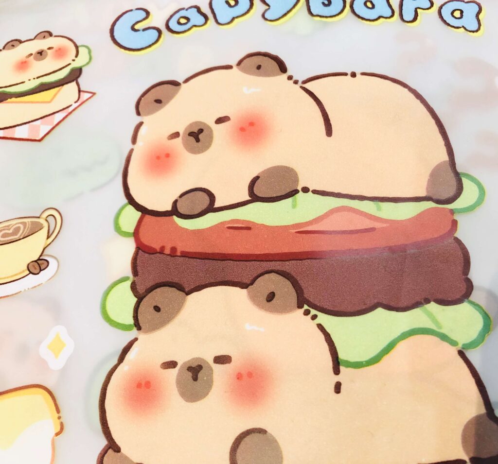 capybara hamburger kawaii